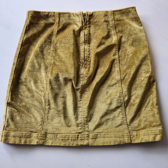 Free People Green Velvet Mini Skirt - Picture 2 of 3